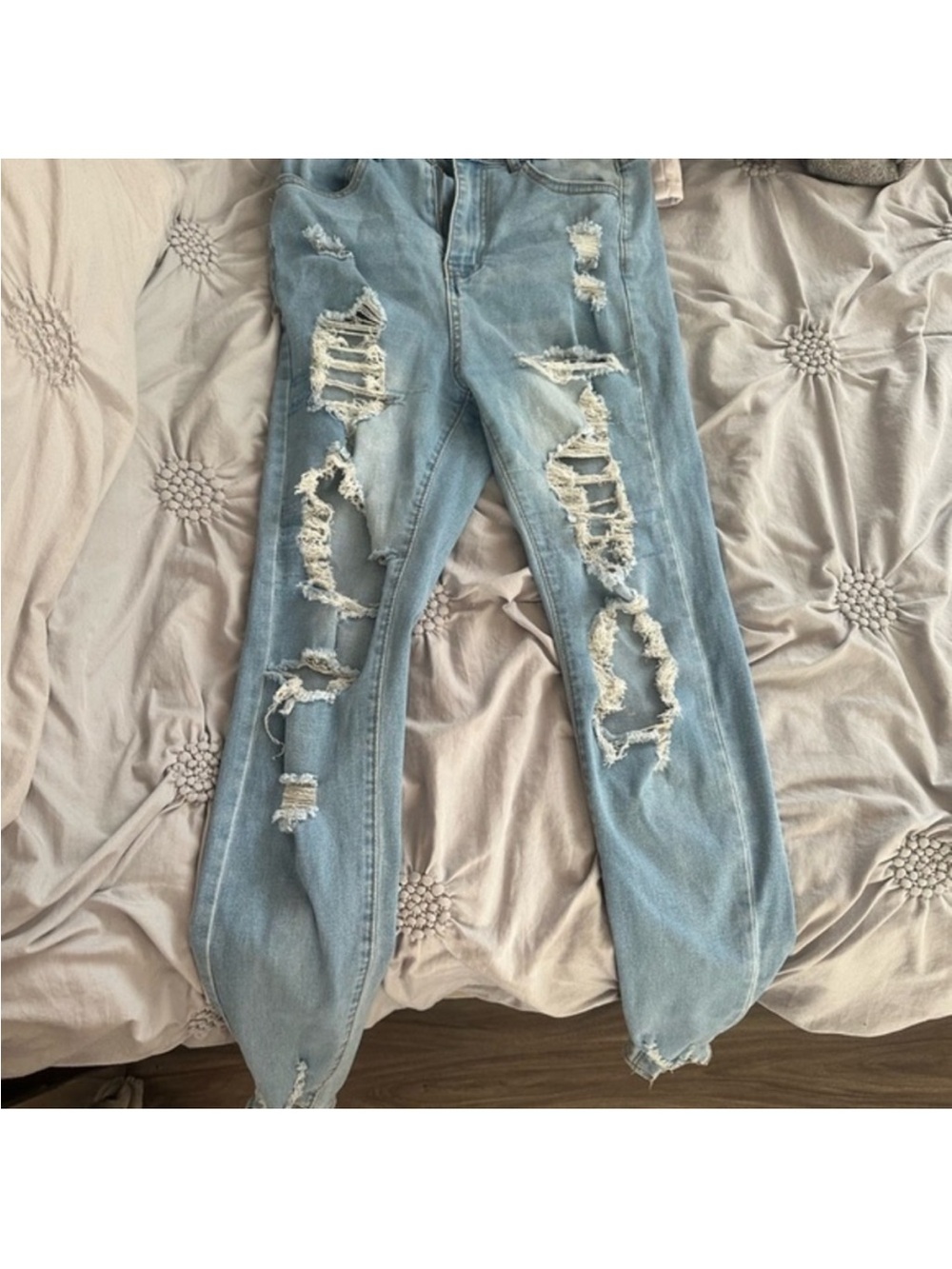 Light Blue Distressed Women's Jeans